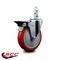 Service Caster 5'' Red Polyurethane Wheel Swivel 7/8'' Square Stem Caster with Brake SCC-SQ20S514-PPUB-RED-PLB-78 - alternate 3